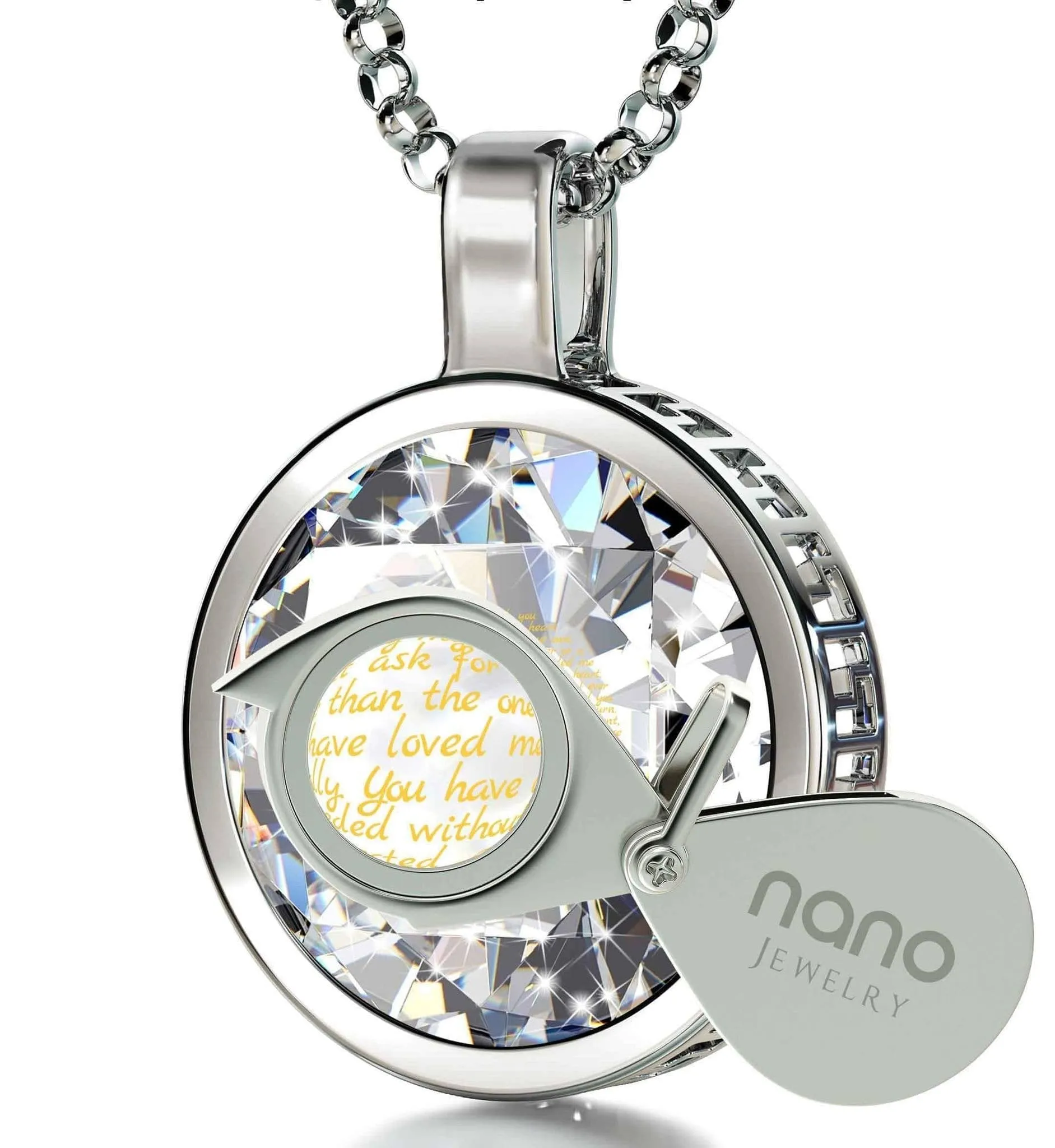 Thank You Mom, 925 Sterling Silver Necklace, Zirconia