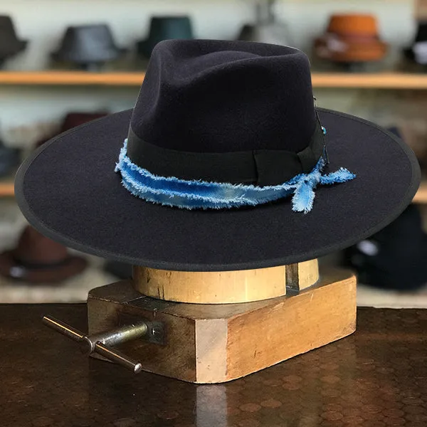 Timeless Elegance Fedora in Midnight Blue