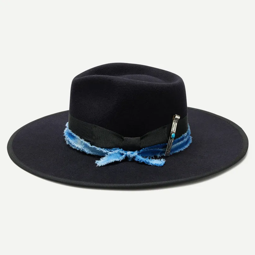 Timeless Elegance Fedora in Midnight Blue