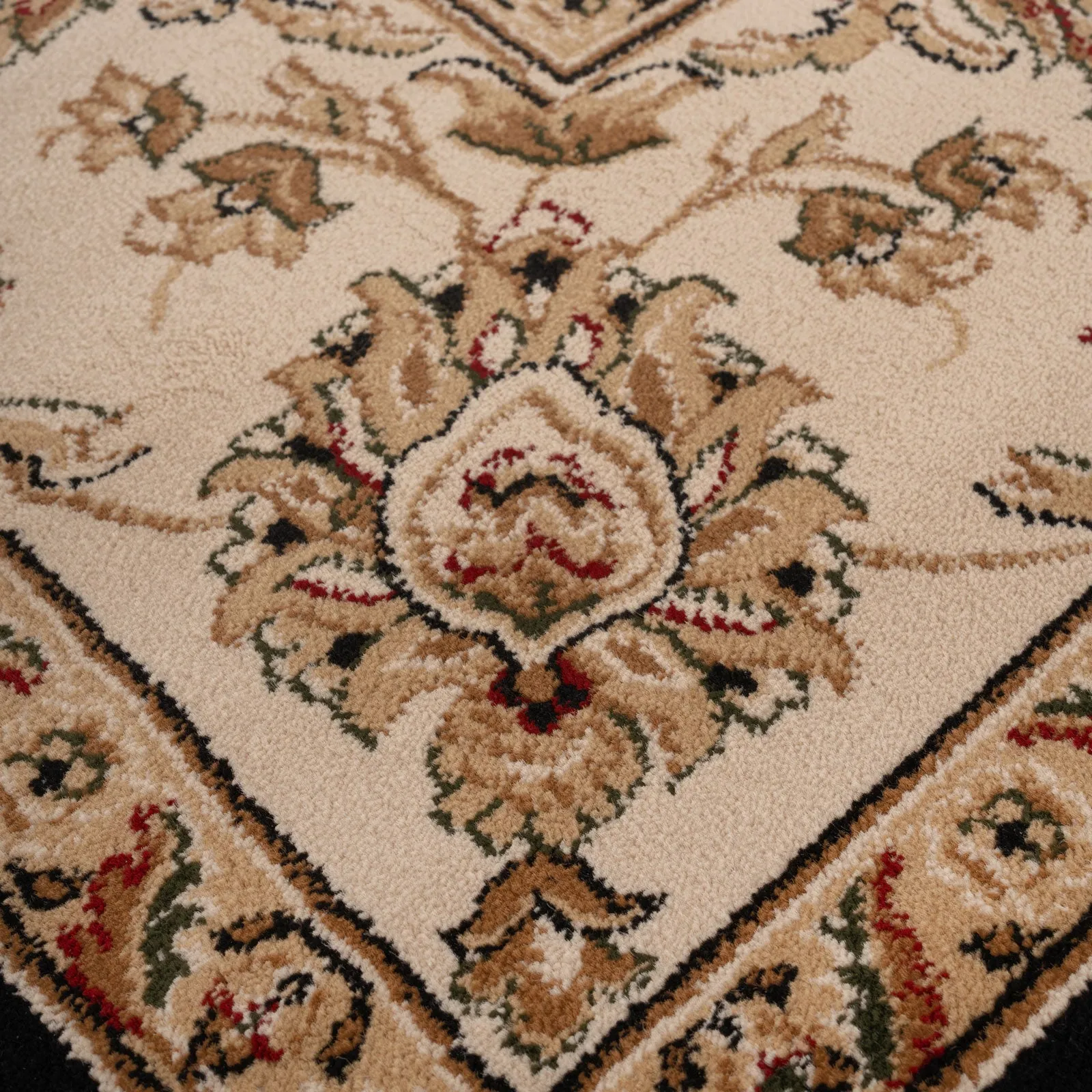 Traditional Black Floral Rug - Malaki