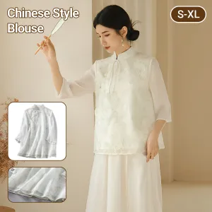 Traditional Chinese Oblique Lapel Blouse