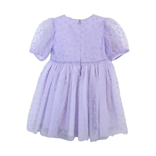 Velvet Heart Mesh Dress Purple