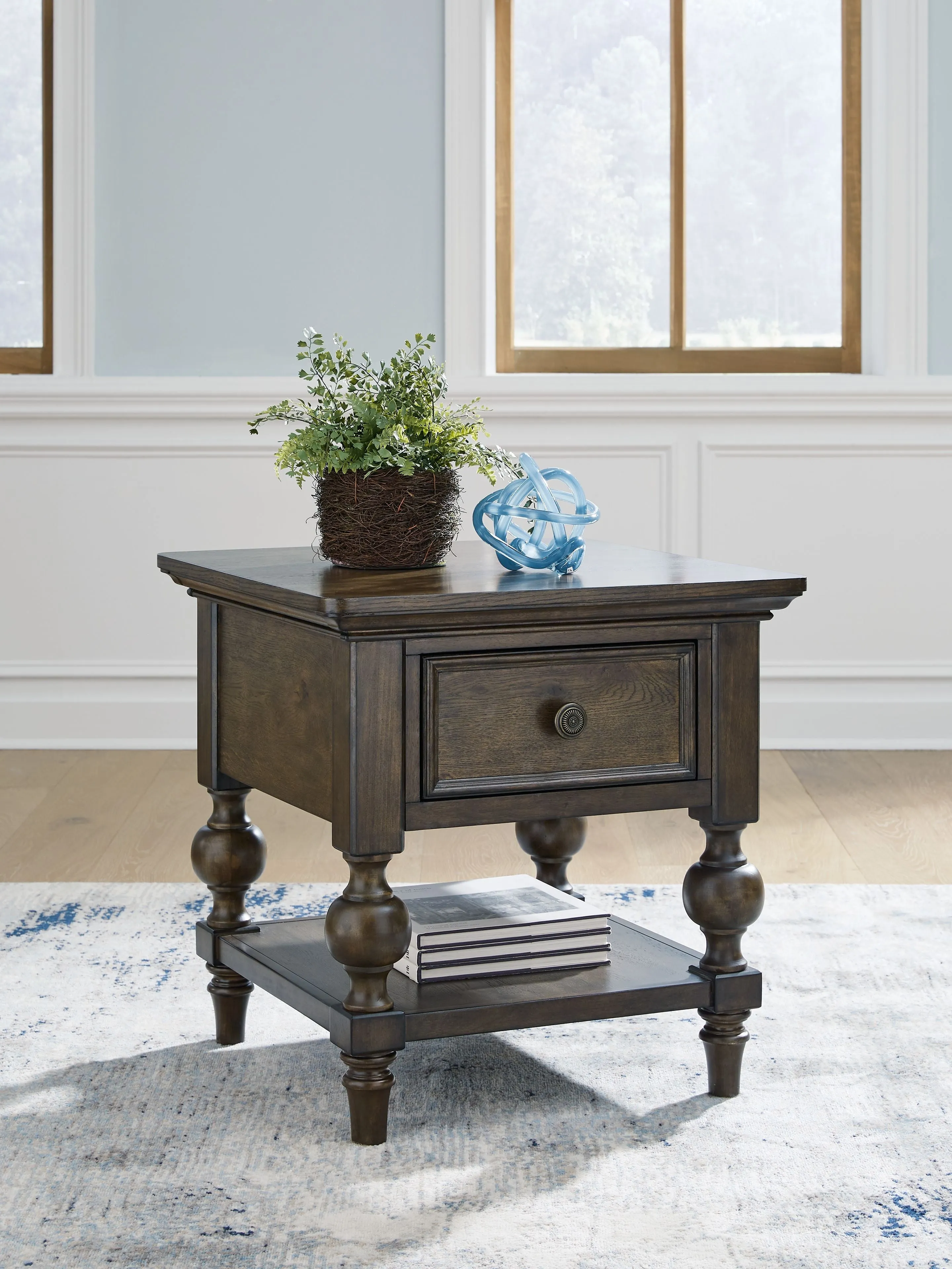 Veramond - Dark Brown - Square End Table