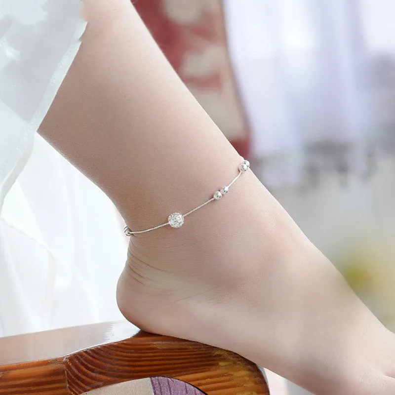 Women's Elegant Silver Anklet