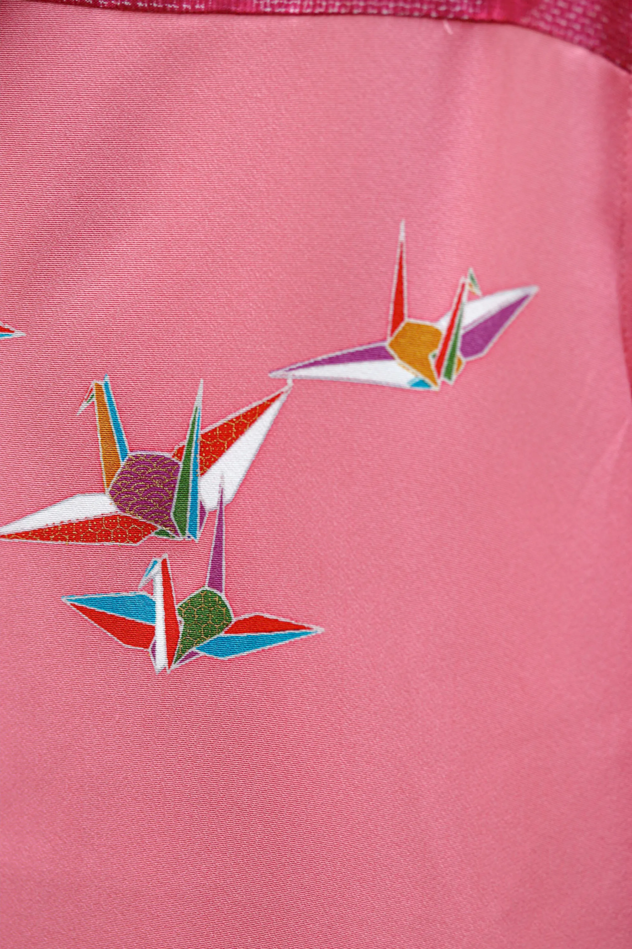 Women's Pink Crane Kimono Shirts